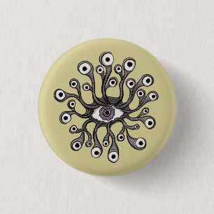Badge Rond 2,50 Cm Artwork de tentacule d'œil Weirdcore surréaliste