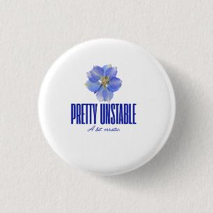 Badge Rond 2,50 Cm Assez Instable : Tee Déclaration Florale Bleue