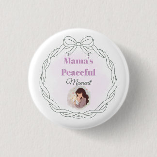 Badge Rond 2,50 Cm Assiette en papier pour Baby Shower "Le moment pai