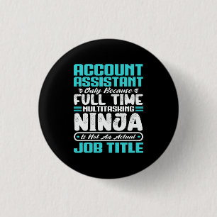 Badge Rond 2,50 Cm Assistant de compte Titre du poste Compétences pro