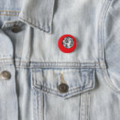 Badge Rond 2,50 Cm Astéroïde sur arrière - plan rouge (En situation)