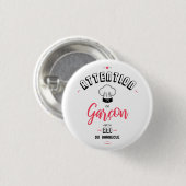 Badge Rond 2,50 Cm Attention ce garcon est le roi du barbecue (Devant & derrière)