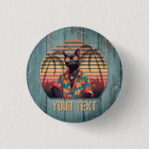 Badge Rond 2,50 Cm Attitude de chat Tropical intemporelle