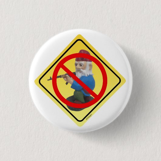 Badge Rond 2,50 Cm Aucun bouton de gnomes de tireur isolé (Devant)
