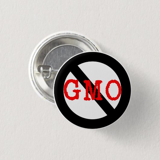 BADGE ROND 2,50 CM AUCUN GMO (Devant & derrière)