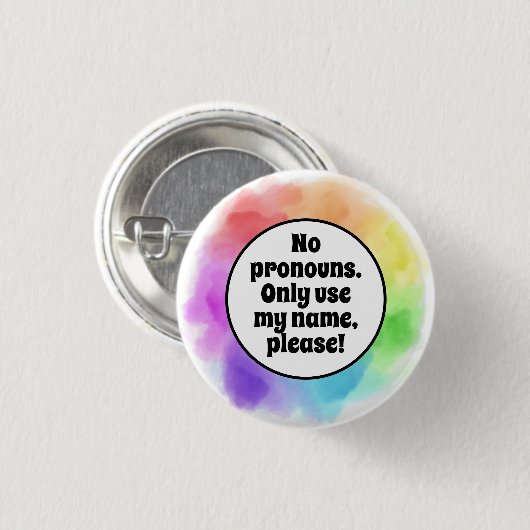 Badge Rond 2,50 Cm Aucun Pronononononononononononn/Nom uniquement S'i (Devant & derrière)