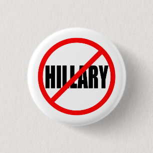 Badge Rond 2,50 Cm "AUCUNE HILLARY" 1,25 pouces