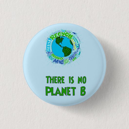 Badge Rond 2,50 Cm aucune planète B (Devant)