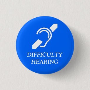 BADGE ROND 2,50 CM AUDITION DE DIFFICULTÉ D'IDENTIFICATION