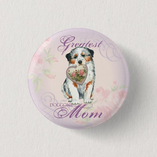 Badge Rond 2,50 Cm Aussie Heart Mom (Devant)