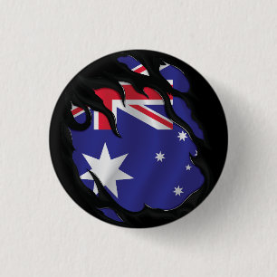 Badge Rond 2,50 Cm Australie Drapeau déchiré