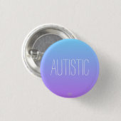 Badge Rond 2,50 Cm Autism/bleu pourpre "autiste" Neurodiversity (Devant & derrière)