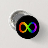 Badge Rond 2,50 Cm Autisme Arc-en-ciel Symbole d'infini Neurodiversit (Devant & derrière)