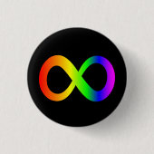 Badge Rond 2,50 Cm Autisme Arc-en-ciel Symbole d'infini Neurodiversit (Devant)