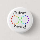 Badge Rond 2,50 Cm Autisme Fière Neurodiversité Acceptation Arc-en-ci (Devant)