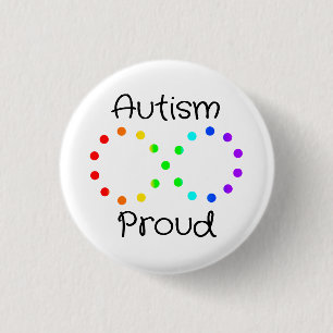 Badge Rond 2,50 Cm Autisme Fière Neurodiversité Acceptation Arc-en-ci