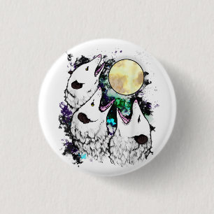 Badge Rond 2,50 Cm Autocollant de sarigue drôle Sarigue qui crie mi