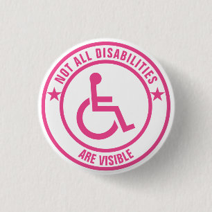 Badge Rond 2,50 Cm Autocollant de sensibilisation aux handicaps invis