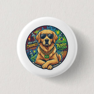Badge Rond 2,50 Cm Autocollant Mème Rue Chien Caramel Patron
