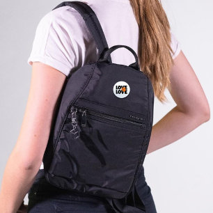 Badge Rond 2,50 Cm Automne Noir & Orange Imprimer "Amour"