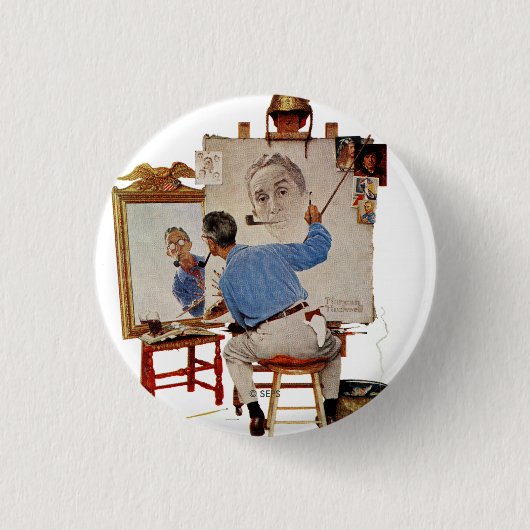 Badge Rond 2,50 Cm Autoportrait triple (Devant)