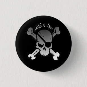Badge Rond 2,50 Cm autour de moi tricot noir blanc crâne pirate perso