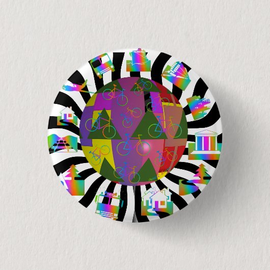 Badge Rond 2,50 Cm Autour du monde (Devant)