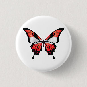 Badge Rond 2,50 Cm Autriche Papillon Swallowtail Drapeau Autocollant
