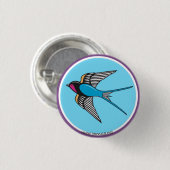 Badge Rond 2,50 Cm Avaler dans le ciel bleu (Devant & derrière)