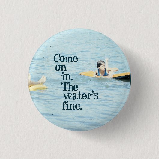 Badge Rond 2,50 Cm Avancé dedans. L'amende de l'eau (Devant)