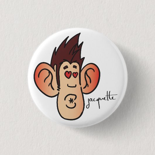 Badge Rond 2,50 Cm avatar jacquette bisou (Devant)