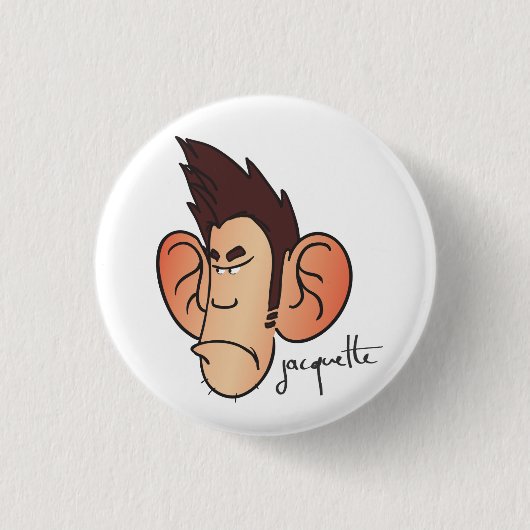 Badge Rond 2,50 Cm avatar jacquette mécontent (Devant)