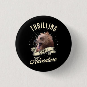 Badge Rond 2,50 Cm Aventure de famille palpitante dans l'ours sauvage