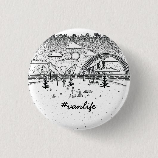 Badge Rond 2,50 Cm Aventure extérieure d'été d'amusement de #vanlife (Devant)