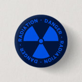 Badge Rond 2,50 Cm Avertissement de rayonnement bleu (Devant)