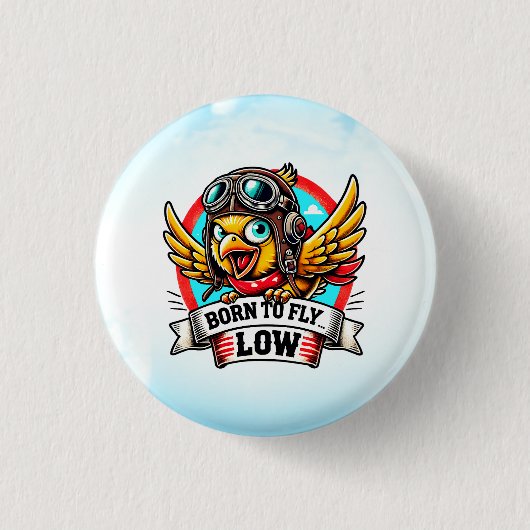 Badge Rond 2,50 Cm Aviator Chick (Devant)