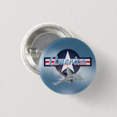 Badge Rond 2,50 Cm Avion de chasse à réaction américain (Devant & derrière)