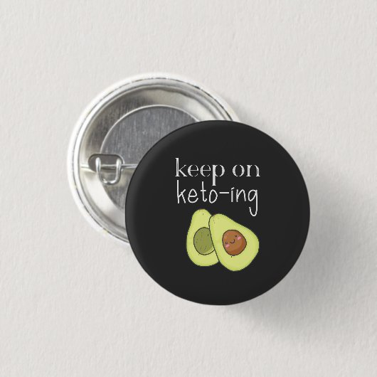 Badge Rond 2,50 Cm Avocado Funny Keep on Keto ing (Devant & derrière)