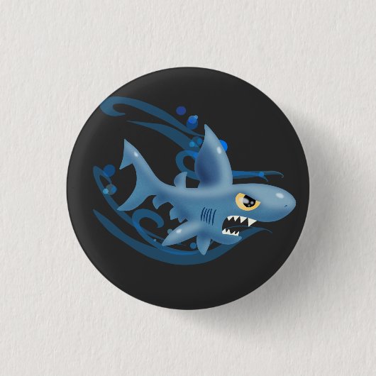 Badge Rond 2,50 Cm Awesome Requin (Devant)