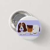 Badge Rond 2,50 Cm Baby Basset Hound (Devant & derrière)