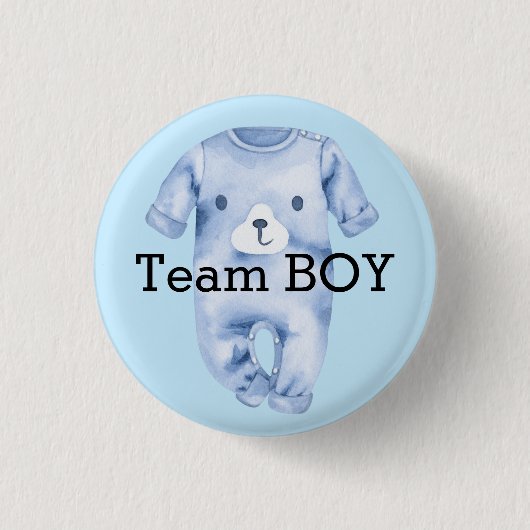 Badge Rond 2,50 Cm Baby Genre révéler l'équipe garçon (Devant)