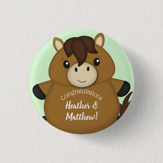 Badge Rond 2,50 Cm Baby shower à cheval (Devant)