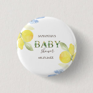 Badge Rond 2,50 Cm Baby shower aux citrons aquarelles