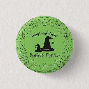 Badge Rond 2,50 Cm Baby shower Casquette sorcière Halloween