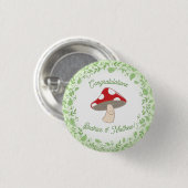 Badge Rond 2,50 Cm Baby shower champignon (Devant & derrière)