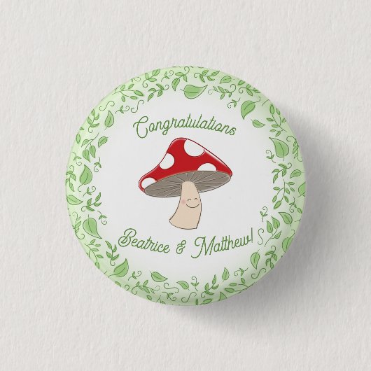 Badge Rond 2,50 Cm Baby shower champignon (Devant)