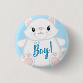 Badge Rond 2,50 Cm Baby shower chat Kitty Blue (Devant)