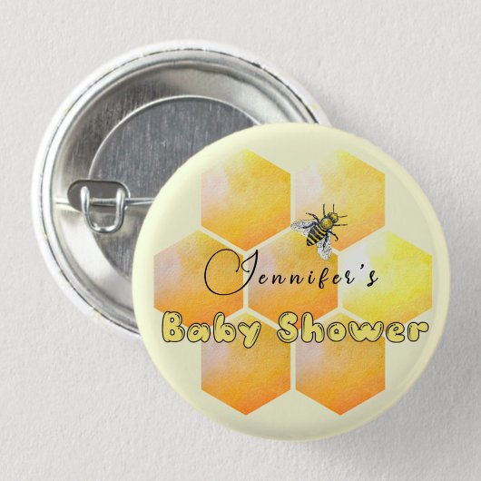 Badge Rond 2,50 Cm Baby shower d'abeilles miel