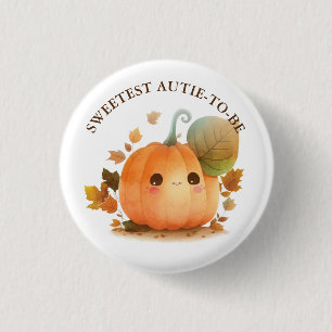 Badge Rond 2,50 Cm Baby shower d'automne Citrouille doux