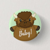 Badge Rond 2,50 Cm Baby shower de Bison Buffalo (Devant)